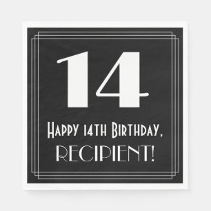 14. Geburtstag ~ Art Deco Inspiriert Look "14", Na Serviette