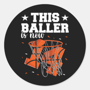 14. Geburtstag Basketball Boys Runder Aufkleber