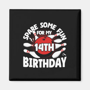 14. Geburtstag Bowling Vergnügen 14 Jahre Geburtst Magnet