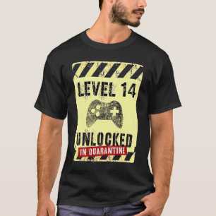 14. Geburtstag Boy Gamer LEVEL 14 IN Quara UNLOCKE T-Shirt