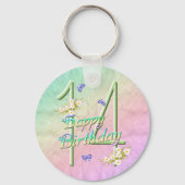 14. Geburtstag Butterfly Garden Schlüsselanhänger (Vorderseite)