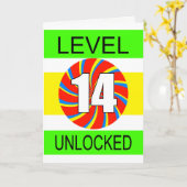 14. Geburtstag Computer Gamer Karte (Gelbe Blume)