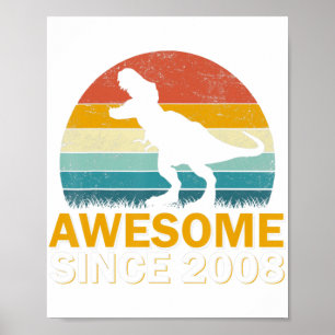14. Geburtstag Dinosaurier 14 Jahre Junge Phantast Poster
