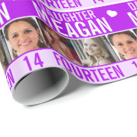 14. Geburtstag drei Fotos lila Tochter