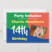 14. Geburtstag Einladung mit Foto (Vorderseite)