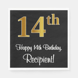 14. Geburtstag ~ Elegante Luxuriöse Imitate Gold L Serviette