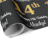 14. Geburtstag: Elegante Luxuriöse Imitate Gold Lo Geschenkpapier (Rolleneckpunkt)