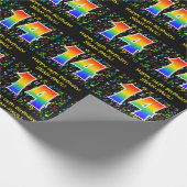 14. Geburtstag: Farbige Musiksymbole, Regenbogen 1 Geschenkpapier (Ecke)