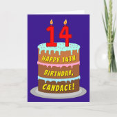 14. Geburtstag: Fun Cake and Candles + Individuell Karte (Vorderseite)