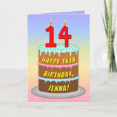 14. Geburtstag — Fun Cake & Candles, w/Individuell Karte (Vorderseite)