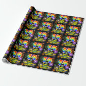 14. Geburtstag: Fun Fireworks, Rainbow Look # "14" Geschenkpapier (Ungerollt)