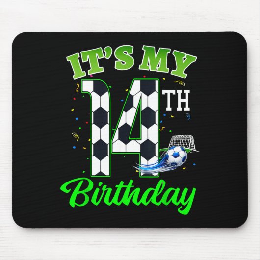 14. Geburtstag Fußball Junge Mädchen Kinder Fußbal Mousepad (Vorne)