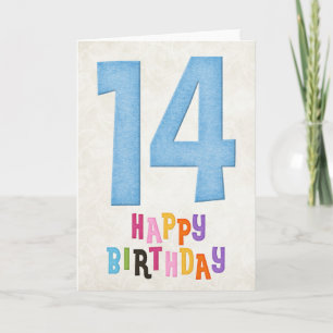 14. Geburtstag Happy Birthday Card Design 4 Karte