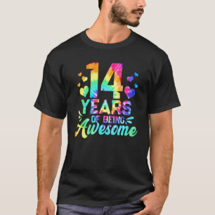 14. Geburtstag Idea Gefärbte Krawatte 14 Jahre Awe T-Shirt