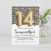 14. Geburtstag Leopard Tierwerbung Einladung (Stehend Vorderseite)