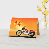 14. Geburtstag Motorradreisatz Karte (Gelbe Blume)