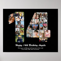 14. Geburtstag Nr. 14 Custom Foto Collage