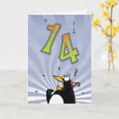 14. Geburtstag - Pinguin Überraschungskarte Karte (Gelbe Blume)