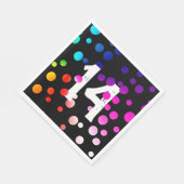 14. Geburtstag Rainbow Dots auf Black Serviette (Ecke)