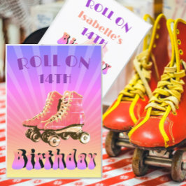 14. Geburtstag Retro Roller Skate Lila Sunbeam Einladung
