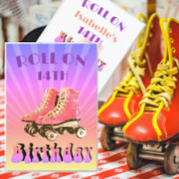 14. Geburtstag Retro-Rollschuh Lila Sonnenstrahl