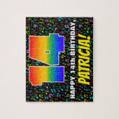 14. Geburtstag — Spaß, farbenfrohe Musiksymbole & Puzzle (Vertikal)