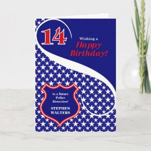 14. Geburtstag Thema Rechtsdurchsetzung mit Namen Karte