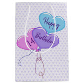14. Geburtstagsballons und Herzen Mittlere Geschenktüte (Vorderseite)