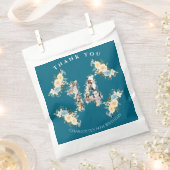 14. Geburtstagsfeier Blume Aquamarines FotoCollage Geschenktütchen (Ausgeschnitten)