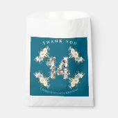 14. Geburtstagsfeier Blume Aquamarines FotoCollage Geschenktütchen (Vorderseite)