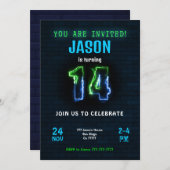 14. Geburtstagsfeier Einladung (Vorne/Hinten)