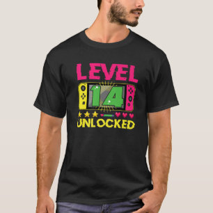 14. Geburtstagsjunge Stufe 14 Entsperrte Videospie T-Shirt