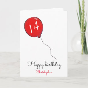14. Geburtstagskarte Roter Ballon Karte