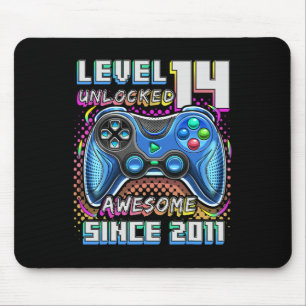14. Geburtstagskind Level 14 Gamer 14-jähriges Vid Mousepad