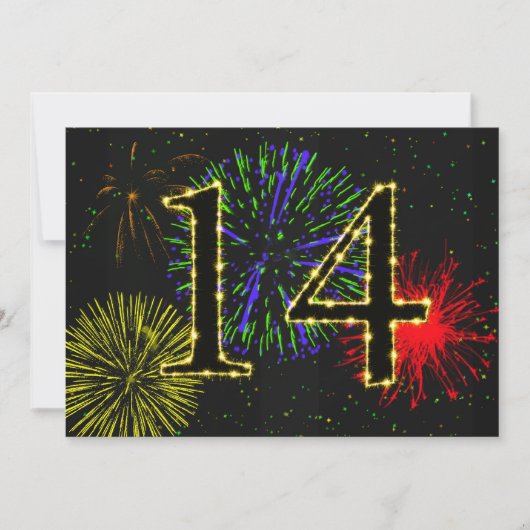 14. Geburtstagsparty Einladung (Vorderseite)