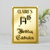 14. Geburtstagsparty — Elegantes Script + Individu Folieneinladung (Stehend vorne)