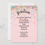 14. Geburtstagsparty Konfetti Einladung (Vorderseite)