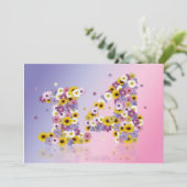 14. Geburtstagsparty mit Blumenbriefen Einladung (Stehend Vorderseite)