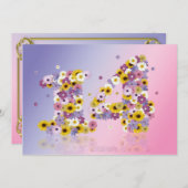 14. Geburtstagsparty mit Blumenbriefen Einladung (Vorne/Hinten)