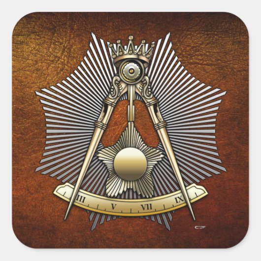 14. Grad: Grand Elect Mason Quadratischer Aufkleber (Vorderseite)