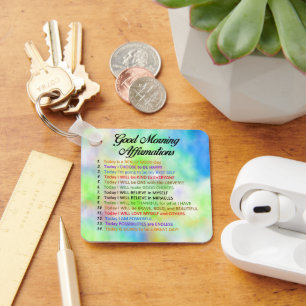 14 Gute Morgennachweise für ein positives Leben Schlüsselanhänger