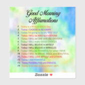 14 Gute Morgennachweise - positives Denken Aufkleber (Blatt)