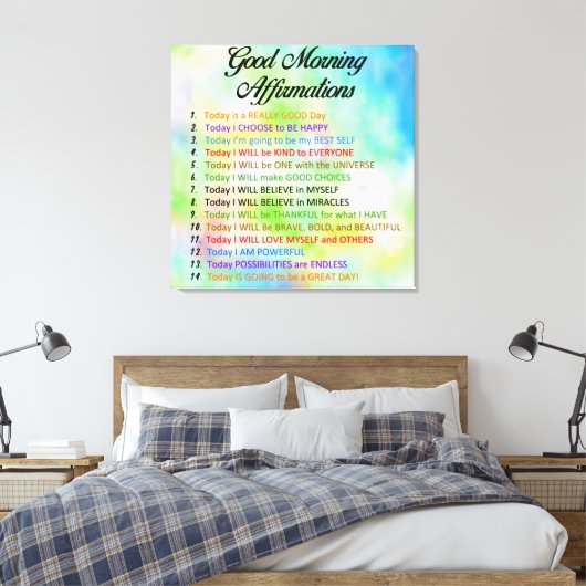 14 Gute Morgennachweise - Positives Denken C Leinwanddruck (Insitu (Schlafzimmer))