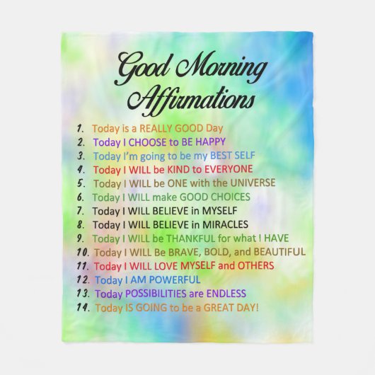 14 Gute Morgennachweise - positives Denken Fleecedecke (Vorderseite)