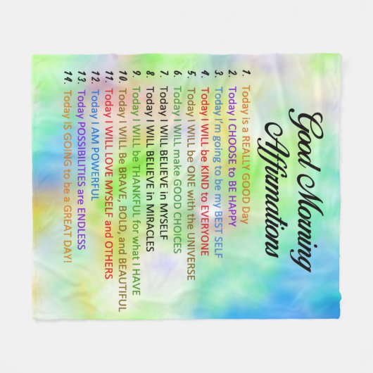 14 Gute Morgennachweise - positives Denken Fleecedecke (Vorderseite (Horizontal))