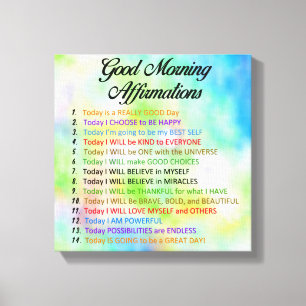 14 Gute Morgennachweise - positives Denken Leinwanddruck
