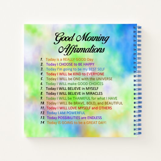 14 Gute Morgennachweise - positives Denken Notizblock (Rückseite)