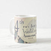 14. Hochzeit-Anniversary-Opal & Elefanten Kaffeetasse (Vorderseite Links)