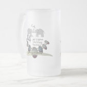 14. Hochzeit-Jubiläum-Elefanten und Opale Mattglas Bierglas (Vorderseite Links)