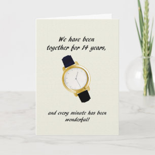 14. Hochzeitstag Armbanduhr Karte